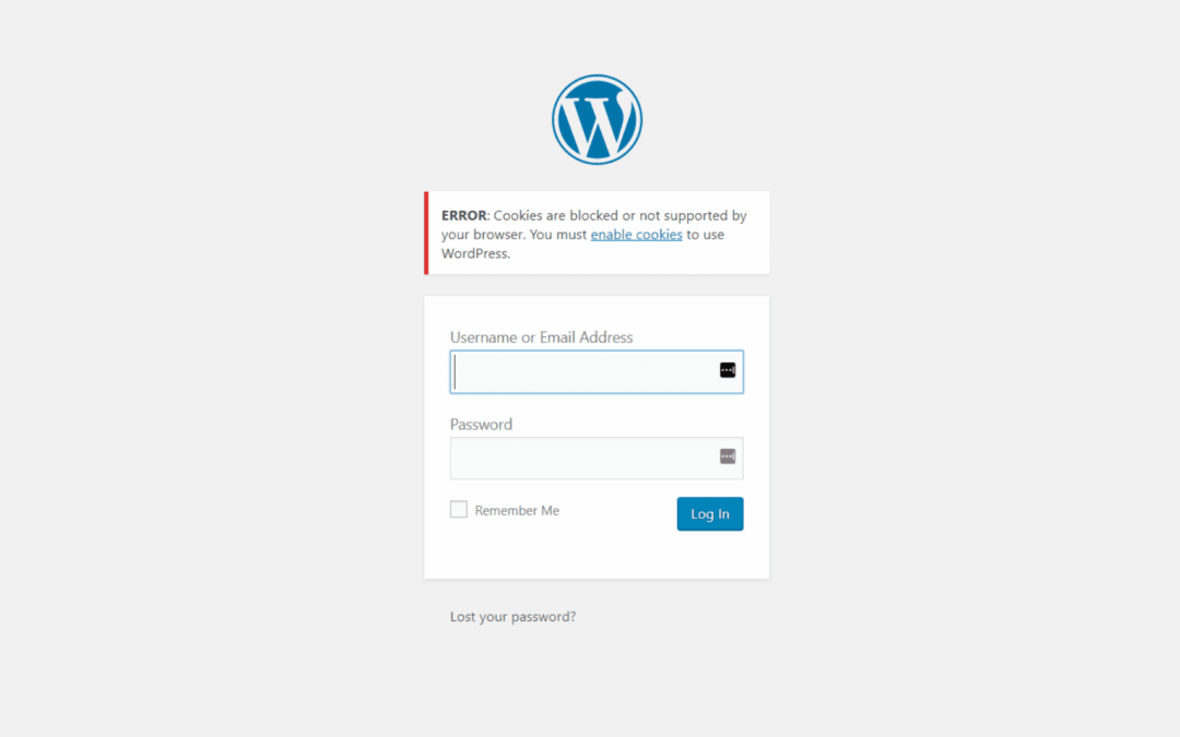 WORDPRESS Error “Cookies are Blocked or Not Supported by Your Browser”