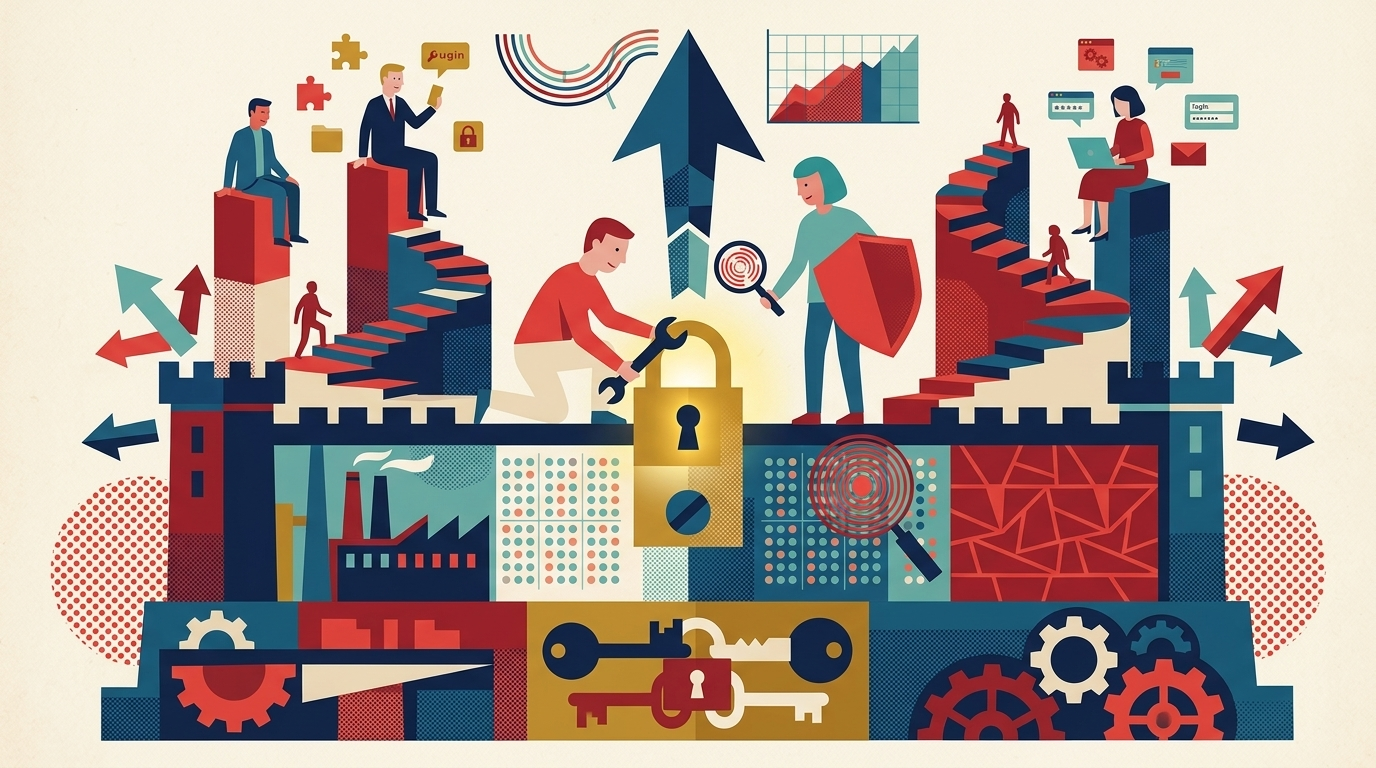Illustration representing Security Lives on the Server First: Most conversations about website security focus on the applicat.